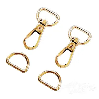 Rose Gold 1/2in Swivel Hook & D-Ring 2pk