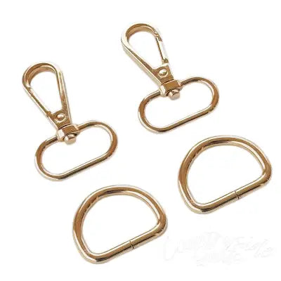 Rose Gold 1in Swivel Hook & D-Ring 2pk