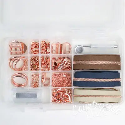 Rose Gold Artisan Hardware & Zipper Set