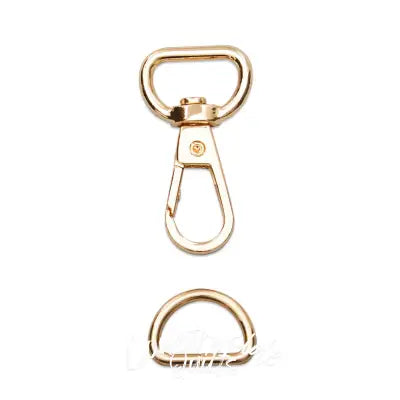 Rose Gold Swivel Hook & D-Ring Set