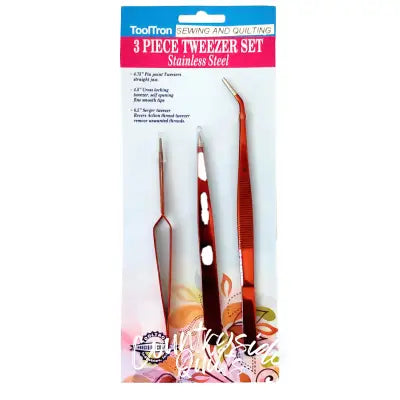 Rose Tweezer Set 3pc