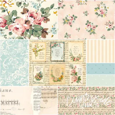 Rose & Violet's Bouquet des Fleurs 1 Yard Bundle Cream, 9pcs