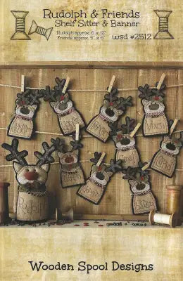 Rudolph & Friends Shelf Sitter & Banner