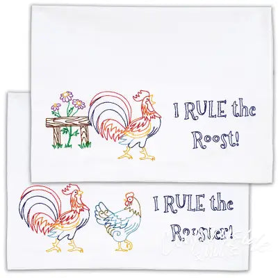Rule The Rooster Perle Edge Pillowcases
