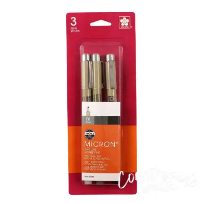 Sakura Pigma Micron 08 Pen Set Black & Gray 3pk