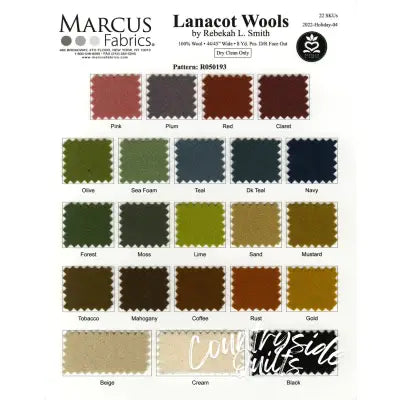 Sample Color Card Lanacot Wool, limit 1 per store