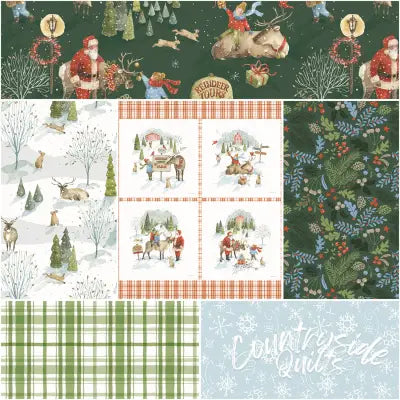 Santa's Tree Farm 1 Yard Bundle Forest, 6pcs