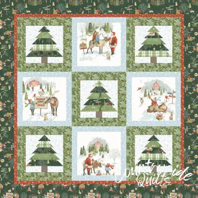 Santa's Tree Farm Digitally Printed Santa's Tree Farm Panel Quilt