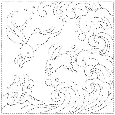 Sashiko Cloth Ara-Name- White