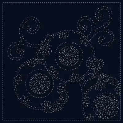 Sashiko Cloth Bracken Fern