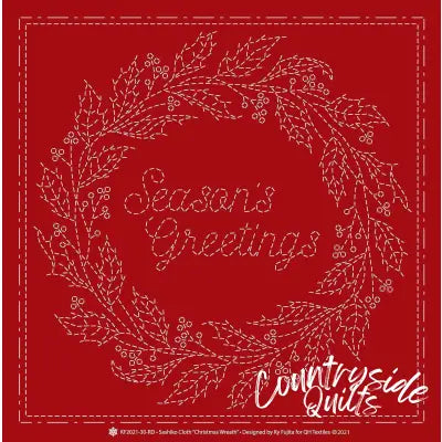 Sashiko Cloth Christmas WreathRD