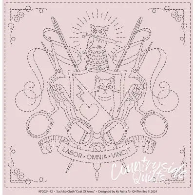 Sashiko Cloth Coat Of Arms Ash Pink