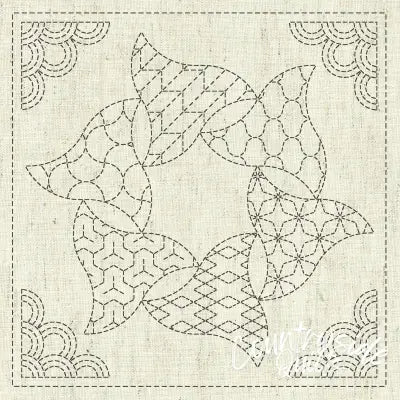 Sashiko Cloth Kaza-Guruma 5-