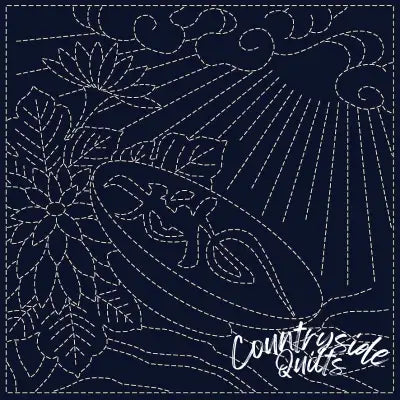 Sashiko Cloth Koi-Koi Chrysanthemum