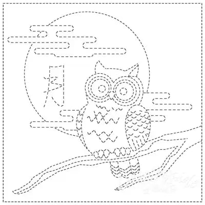 Sashiko Cloth Owl - White