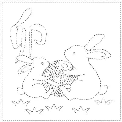 Sashiko Cloth Rappit - White