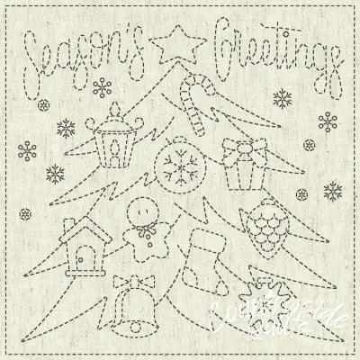 Sashiko Cloth - Season's Greetings Mini