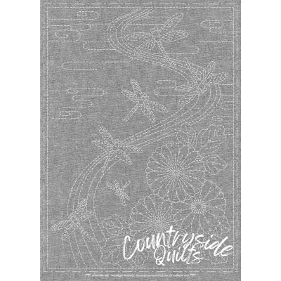 Sashiko Cloth Twilight Dragonfly Black