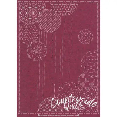 Sashiko Cloth Windchimes Burgundy