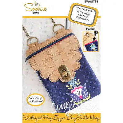 Scalloped Flap Cross Body Zipper Bag - ITH