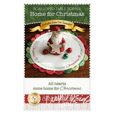 Scalloped Table Topper - Home for Christmas Includes Iron-on Transfer