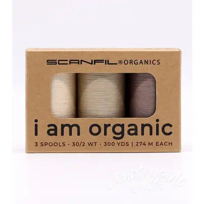 Scanfil Organic Cotton 30wt 3 Spool Thread Set Tan Shades