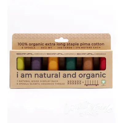 Scanfil Organic Cotton 30wt 6 Spool Thread Set with Rack Harvest Time