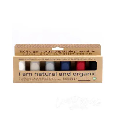 Scanfil Organic Cotton 30wt 6 Spool Thread Set with Rack Neutrals