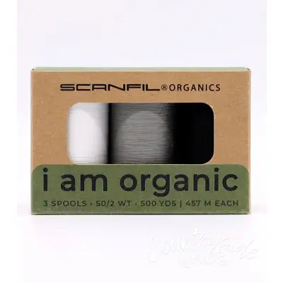 Scanfil Organic Cotton 50wt 3 Spool Thread Set Achromatics