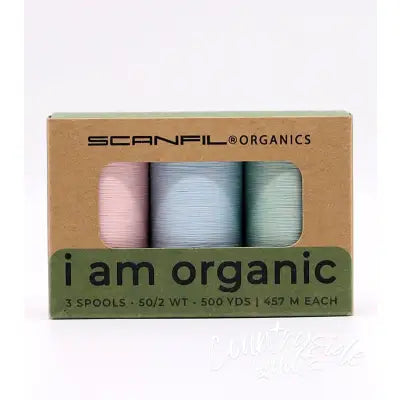 Scanfil Organic Cotton 50wt 3 Spool Thread Set Baby Pastels