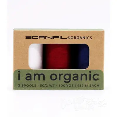 Scanfil Organic Cotton 50wt 3 Spool Thread Set Patriotic
