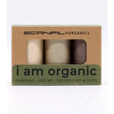 Scanfil Organic Cotton 50wt 3 Spool Thread Set Tan Shades