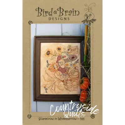 Scarecrow in Wheelbarrow Stitchery