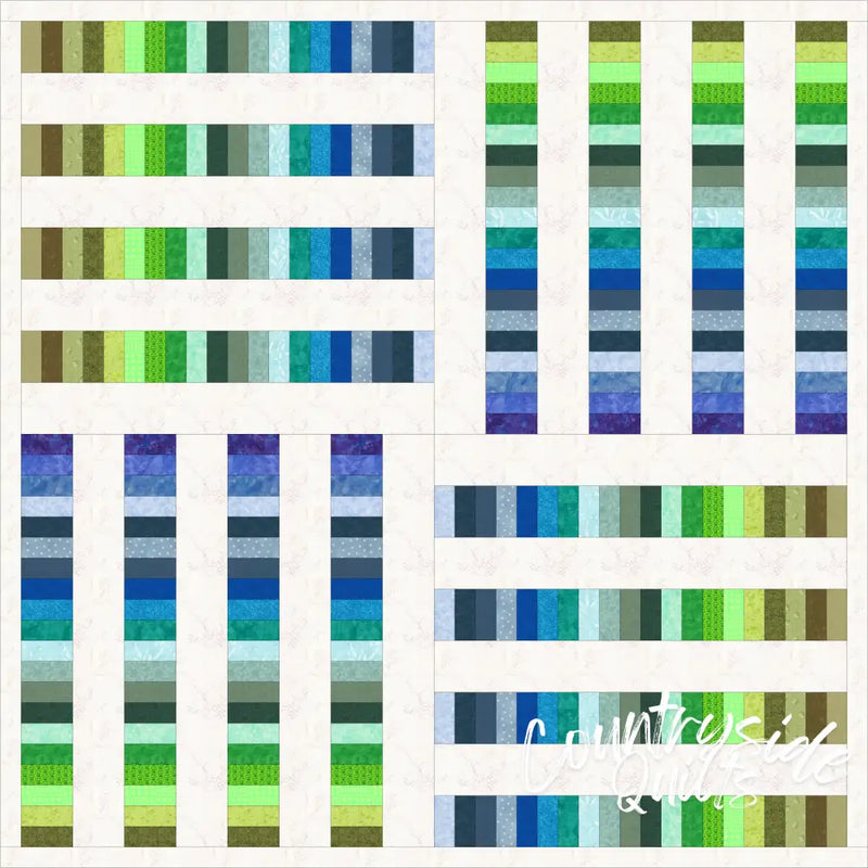 Scrappy Modern Stripes Quilt Pattern 739406408836