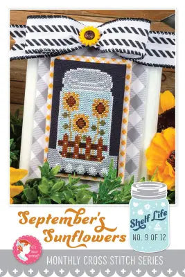 September's Sunflowers Shelf Life Cross Stitch Pattern