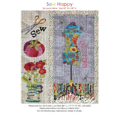 Sew Happy Collage Pattern by Laura Heine