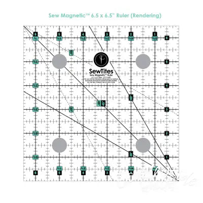 Sew Magnetic 6-1/2in x 6-1/2in Ruler - Right-Handed