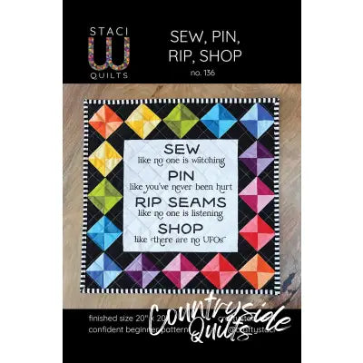 Sew, Pin, Rip, Shop Quilt Pattern and Panel