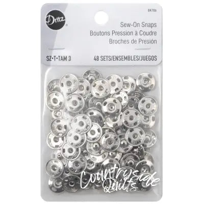 Sew On Snaps Size 3 Nickel 48 Sets