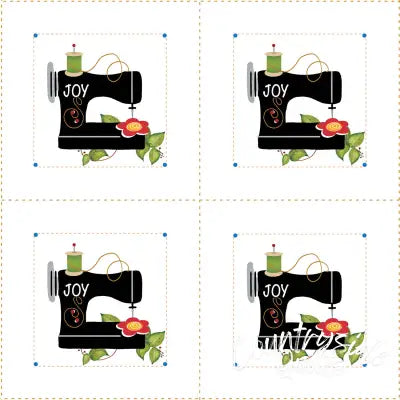 Sewing Machine 3in Fabric Panel