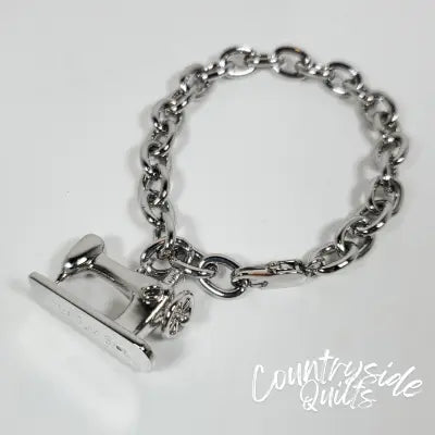 Sewing Machine Charm Bracelet Silver