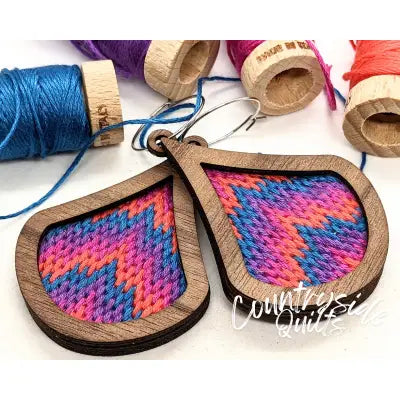 Shimmer Bargello Earrings Walnut