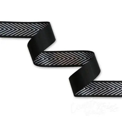 Silver Chevron Webbing 1-1/2in x 3 yd