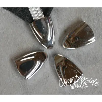 Silver Zipper End Caps, Pack of 8