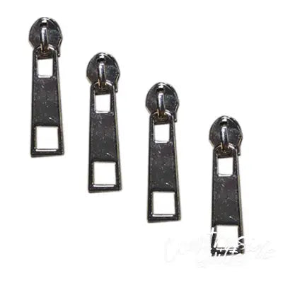 Silver Zipper Pulls, Pack of 4