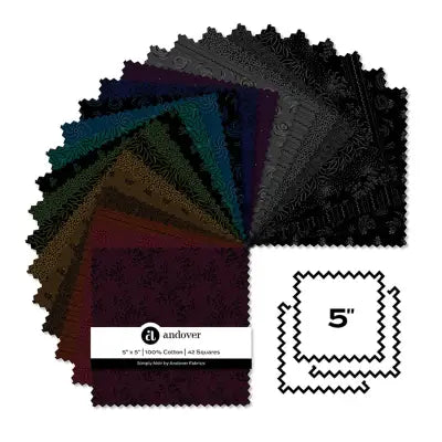 Simply Noir - 5 Inch Square - 42 Cuts Each