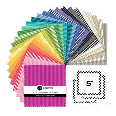 Simply Stripe 5 Inch Square 42 Cuts Each