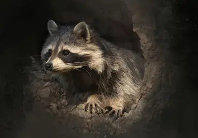 Single Baby Raccoon 20x14in Panel
