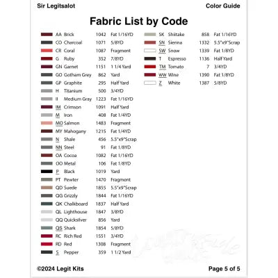 Sir Legitsalot Pattern