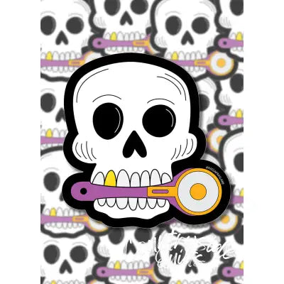 Skull with Rotary Cutter Stickers 6pk